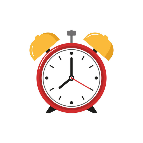 Vector ilustration of alarm clock. Flat design. Isolated. - Vector, Image