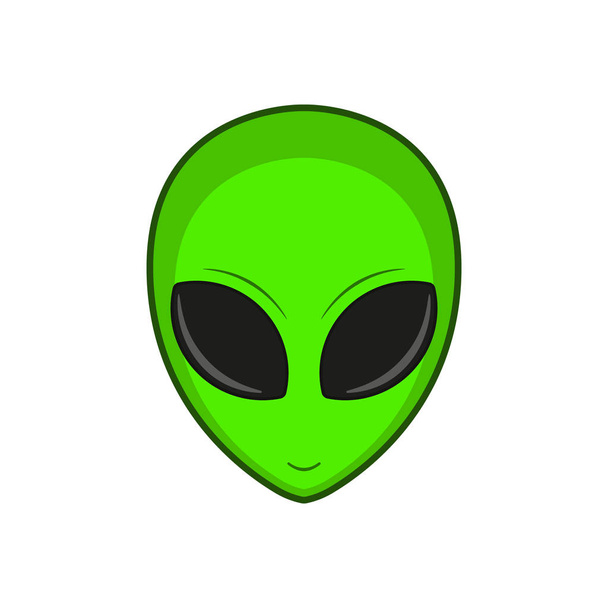 Vektorillustration von grünem Alien auf weißem Hintergrund. isoliert. - Vektor, Bild