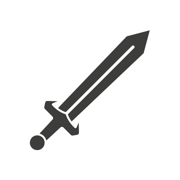 A kard ikonjának vektoros illusztrációja. Lapos kialakítás. Elszigetelt. - Vektor, kép