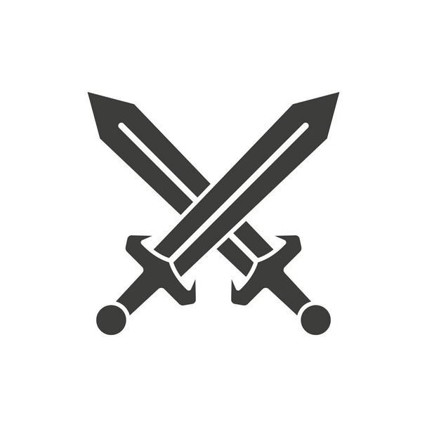 Vektorillustration des Schwertersymbols auf weißem Hintergrund. isoliert. - Vektor, Bild
