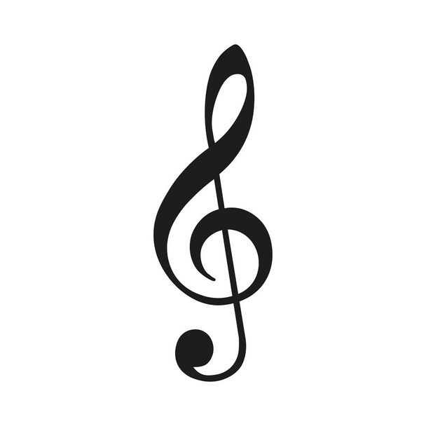 Εικονογράφηση ενός μαύρου g clef που απομονώνεται σε λευκό φόντο. Διάνυσμα. - Διάνυσμα, εικόνα