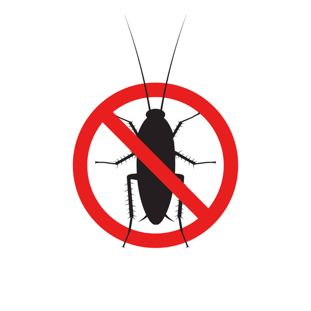 Stop kakkerlak geïsoleerd op witte achtergrond. Vector. - Vector, afbeelding