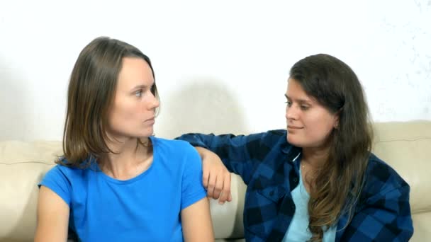 дві жінки лесбійки сперечаються, сидячи на дивані вдома
 - Кадри, відео