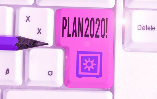 Texto de redacción de palabras Plan 2020. Concepto de negocio para propuesta detallada haciendo algo el próximo año
. - Foto, Imagen