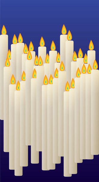  Белые свечи с огнем
 - Вектор,изображение