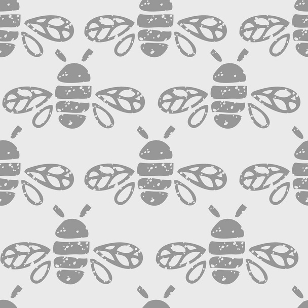 padrão sem costura com abelhas populares
 - Vetor, Imagem