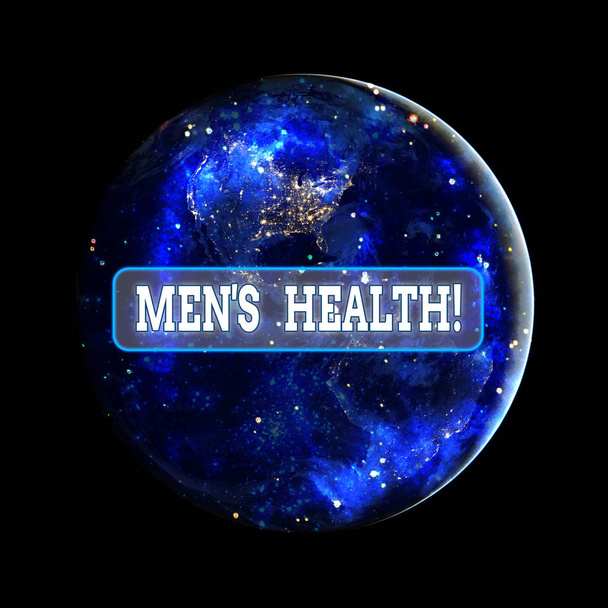 Escritura manual conceptual que muestra Men S Health. Foto de negocios que muestra el estado de completo bienestar físico mental y social por análisis Elementos de esta imagen proporcionados por la NASA
. - Foto, imagen