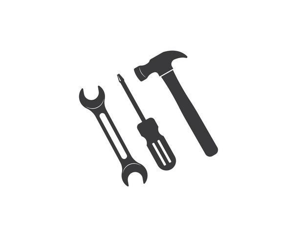Vektorová ilustrace klíče a ikona opravy automobilu - Vektor, obrázek