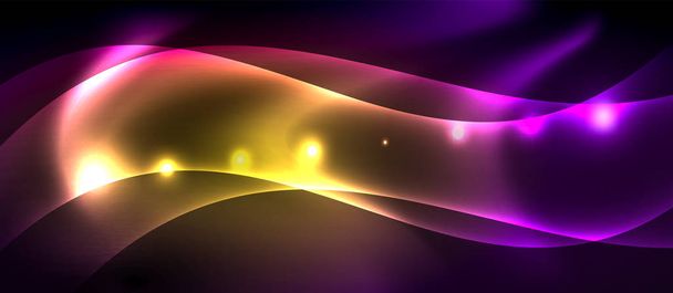 Błyszczący świecące światło Neon fala tło - Wektor, obraz