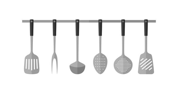 Juego de utensilios de cocina, ilustración vectorial
 - Vector, Imagen