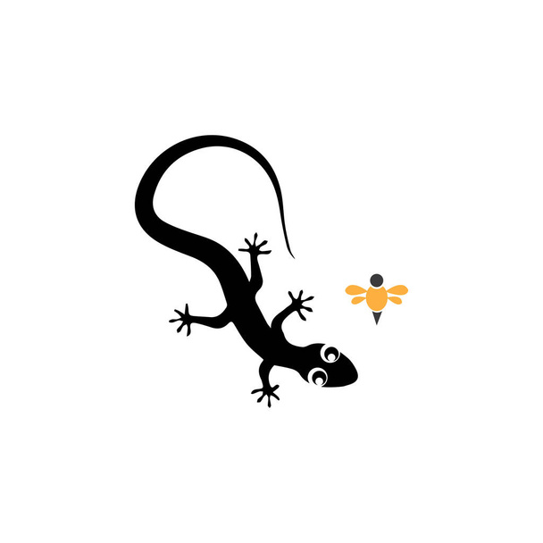 Jaszczurka Kameleon Gecko animacja logo i symbol wektor ilustracje - Wektor, obraz
