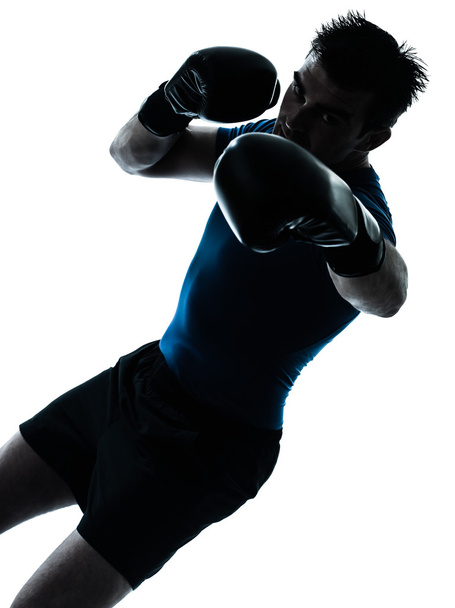 man exercising boxing boxer posture - Foto, Imagen