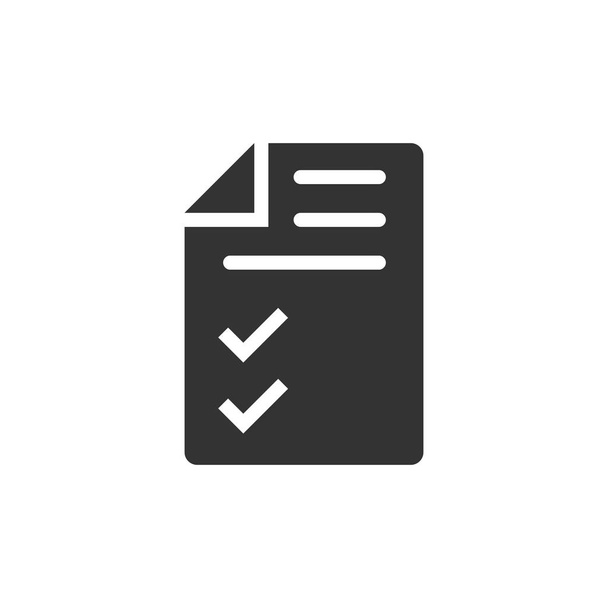 Ikona kontrolního seznamu dokumentů v plochém stylu. Report vector illustrio - Vektor, obrázek