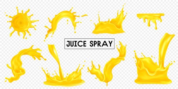 Juice Spray Transparant Set - Vector, afbeelding