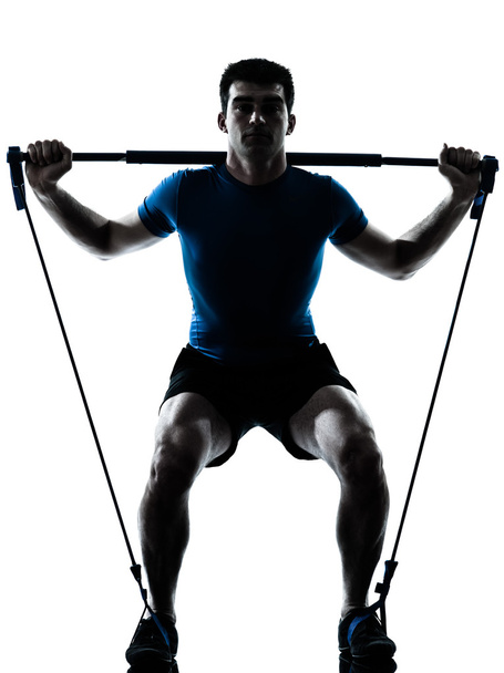 man exercising gymstick workout fitness posture - Foto, Imagen