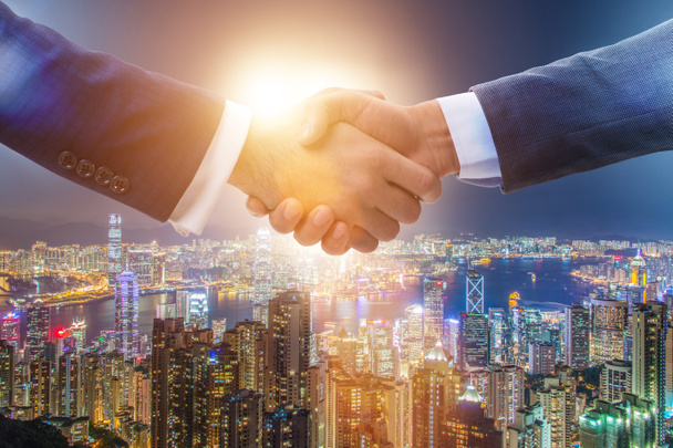 Businessman shaking hands in agreement - Photo, Image