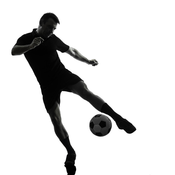 man soccer player silhouette - Фото, зображення
