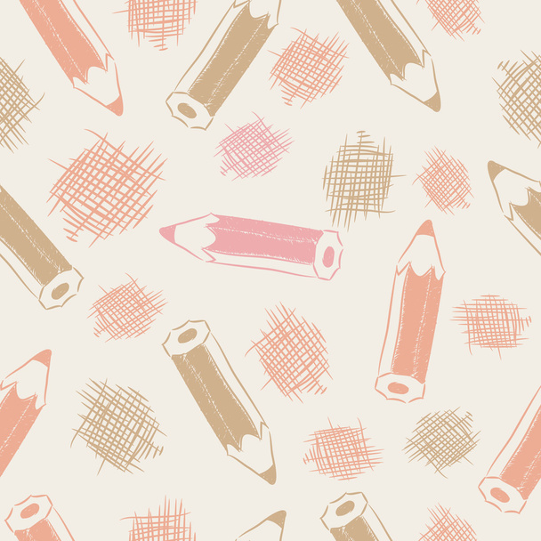Seamless pattern with pencils - Vector, Imagen