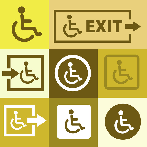 Icône modifiable de handicap ou personne en fauteuil roulant
 - Vecteur, image