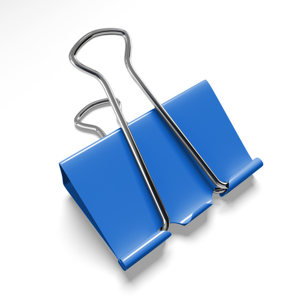 Blue binder clip - Photo, Image