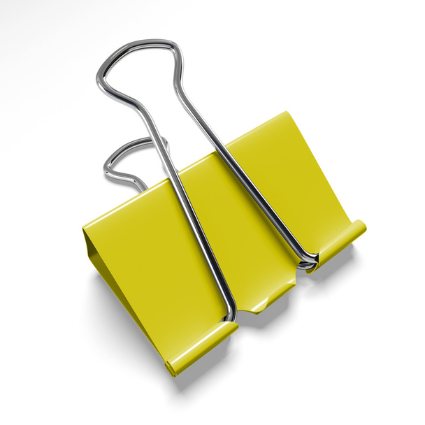 Yellow binder clip - Photo, Image