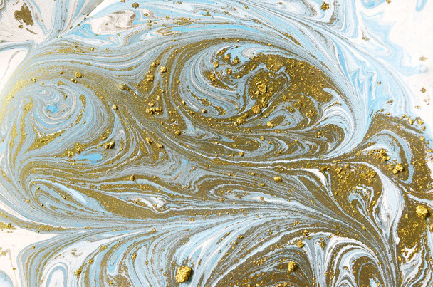 Marble abstract acrylic background. Marbling artwork texture. Agate ripple pattern. Gold powder. - Fotoğraf, Görsel