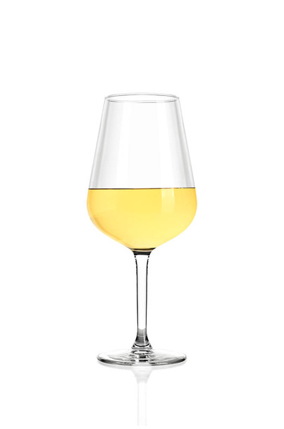 White wine on white background - Foto, Imagen