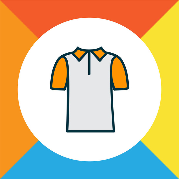 Polo πουκάμισο εικονίδιο χρωματιστό σύμβολο γραμμή. Υψηλής ποιότητας απομονωμένο t-shirt στοιχείο σε μοντέρνο στυλ. - Φωτογραφία, εικόνα