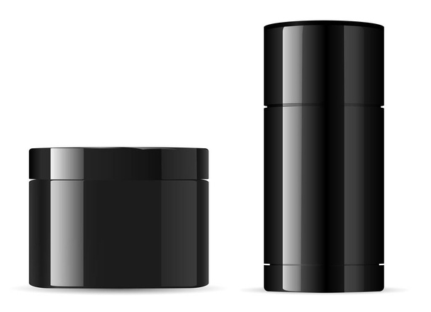 Crème en Deodorant Container. Schoonheidsproduct pot - Vector, afbeelding
