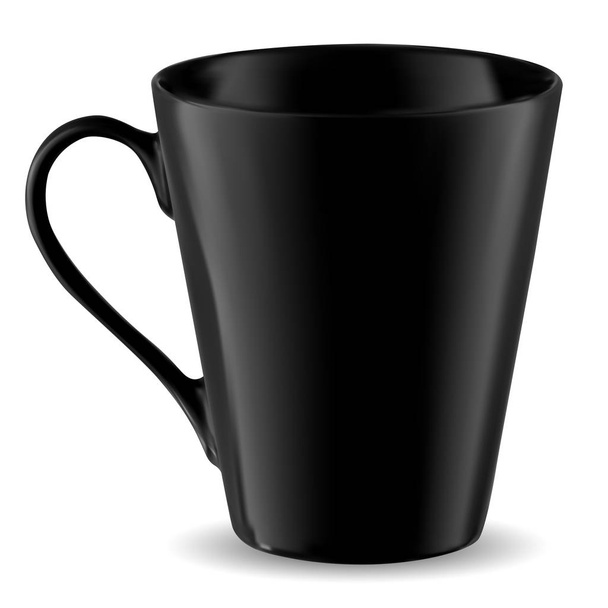 Κούπα Mockup. Απομονωμένο πρότυπο μαύρης κούπας. Καφές - Διάνυσμα, εικόνα