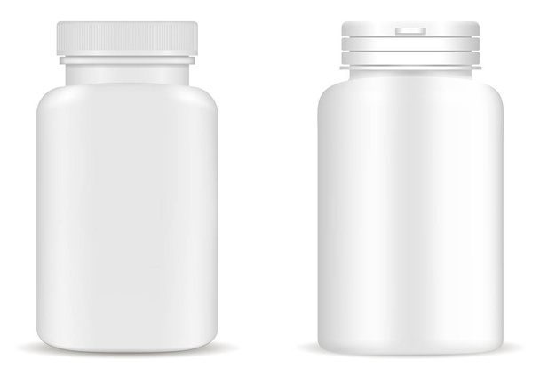 Supplement Bottle. Pill Bottle Mockup Medicine Jar - Vector, Image