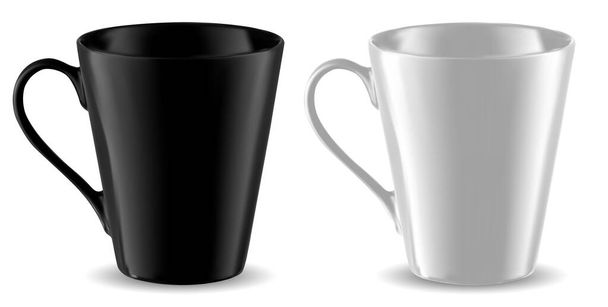 Mockup taza. Plantilla de copa en blanco y negro aislada
 - Vector, Imagen