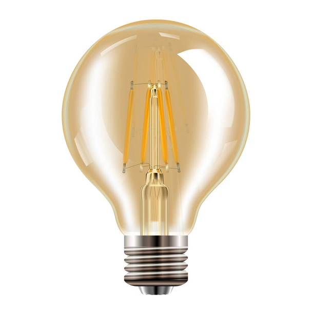 Edison bulb. Transparent Vintage lamp. Realistic - Vector, Image