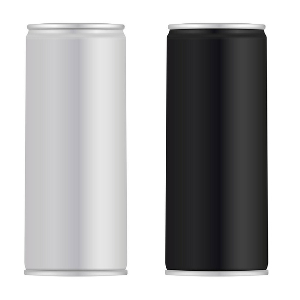 Slim aluminum can. Juice tin mockup. Energy drink - Vector, Image