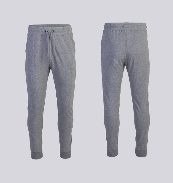 pantalon de survêtement gris Vue avant et arrière isolé sur fond blanc
 - Photo, image