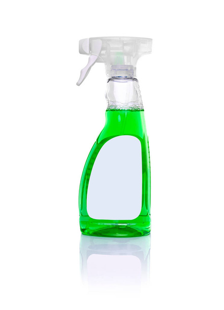 Plastic bottle with detergent or detergent on white background. - Foto, afbeelding