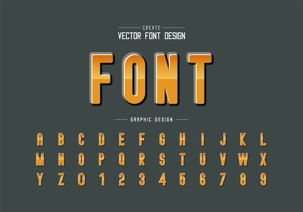 Gradient font and round alphabet vector, Reflective letter typeface and number design, Graphic text on background - Vector, Image