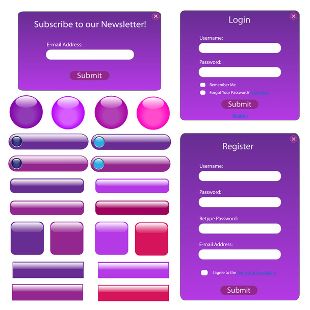 Purple Web Template - Vector, Image