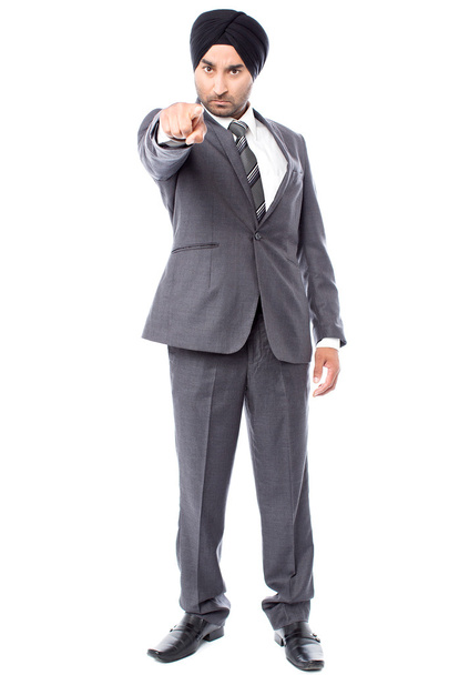 Angry businessman pointing towards you - Zdjęcie, obraz