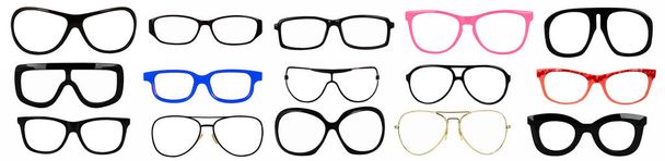Set of isolated eyeglass frames for fitting on the head - Photo, Image