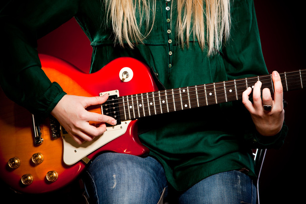 Girl with a guitar - Foto, Imagen