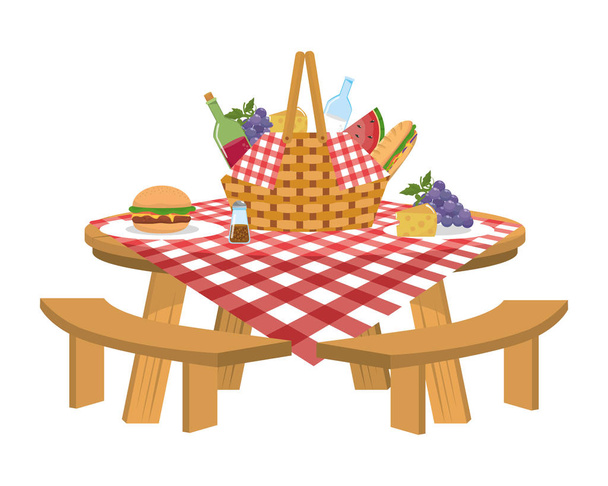Isolated picnic basket design vector illustrator - Vector, Image
