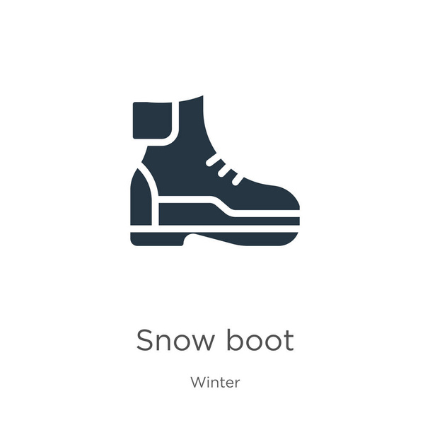 Icono de arranque de nieve vector. Icono de bota de nieve plana de moda de la colección de invierno aislado sobre fondo blanco. La ilustración vectorial se puede utilizar para el diseño gráfico web y móvil, logotipo, eps10
 - Vector, imagen
