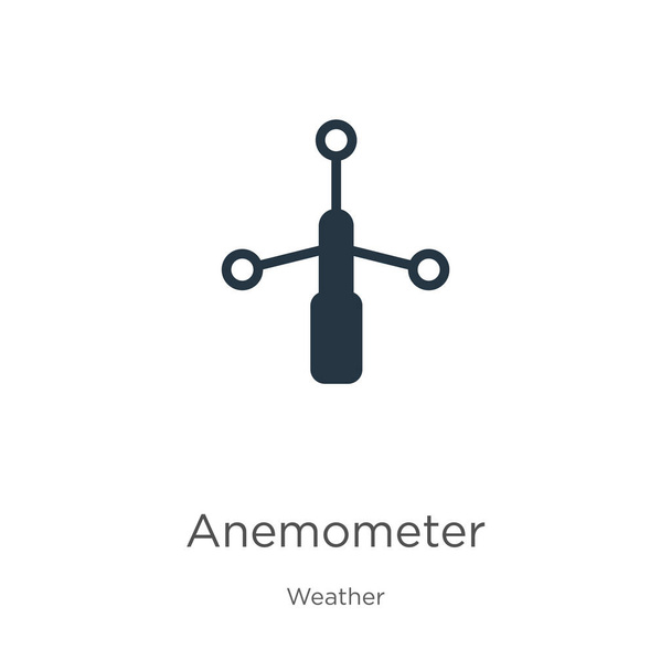 Anemometer-Symbolvektor. Trendiges flaches Anemometer-Symbol aus der Wetterkollektion isoliert auf weißem Hintergrund. Vektor-Illustration kann für Web- und Mobile-Grafik-Design verwendet werden, Logo, eps10 - Vektor, Bild