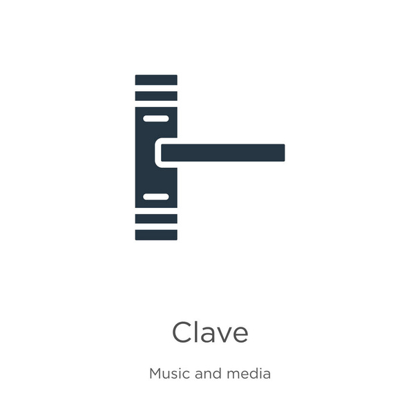 Clave icon vector. Elegante clave piatta icona dalla collezione musicale isolata su sfondo bianco. Illustrazione vettoriale può essere utilizzato per la progettazione grafica web e mobile, logo, eps10 - Vettoriali, immagini