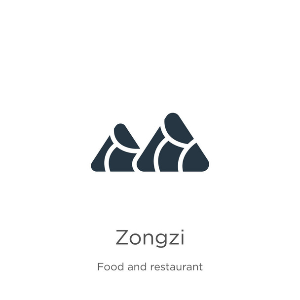 Vecteur d'icône Zongzi. Icône zongzi plat tendance de la collection de nourriture et de restaurant isolé sur fond blanc. L'illustration vectorielle peut être utilisée pour la conception graphique web et mobile, logo, eps10
 - Vecteur, image