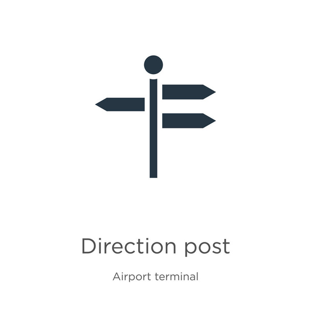 Richting pictogram vector. Trendy platte richting post icoon van de luchthaven terminal collectie geïsoleerd op witte achtergrond. Vector illustratie kan worden gebruikt voor web en mobiele grafische vormgeving, logo, - Vector, afbeelding