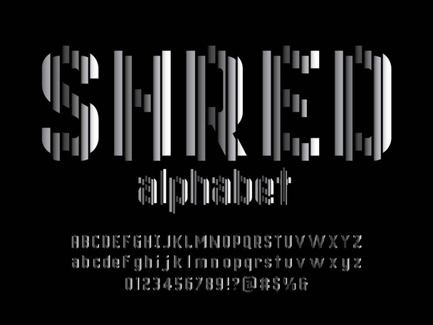 Vector of stylized shredded font and alphabet design - Vector, Image