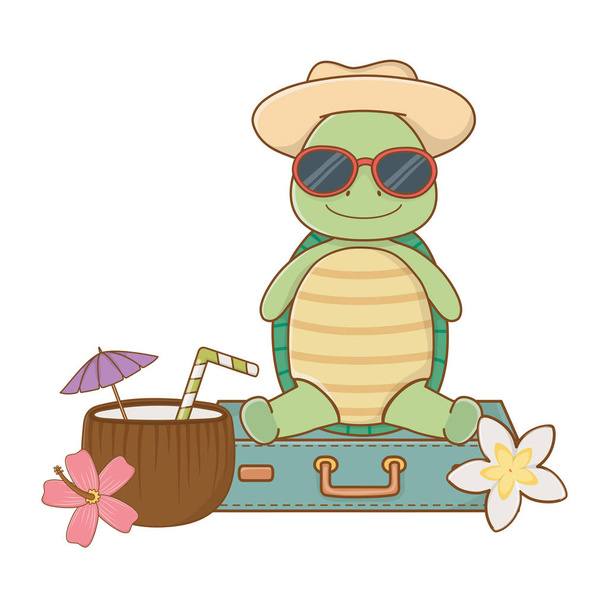 cute animal enjoying summer vacations - Vector, Image