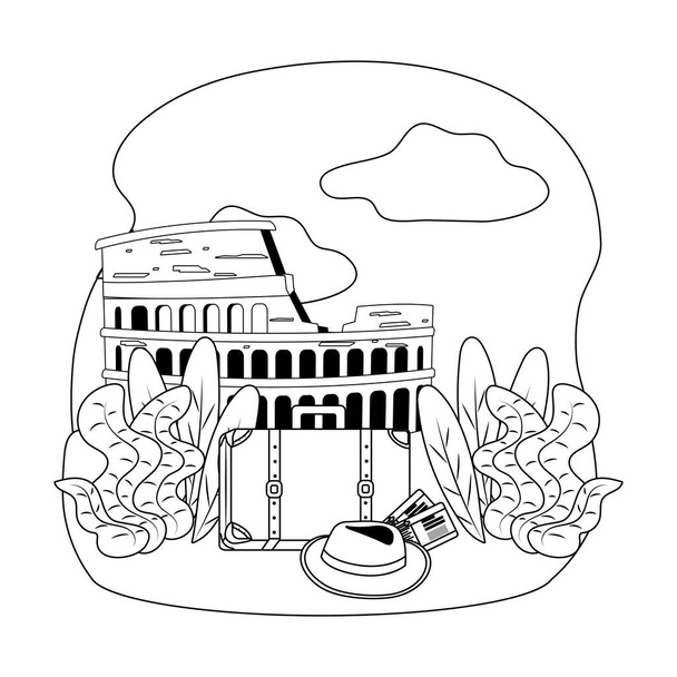 Coliseum landmark in Rome design - Vector, Image